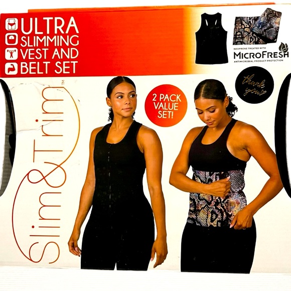 NWT ULTRA SLIMMING Neoprene VEST 10”Neoprene BELT SET